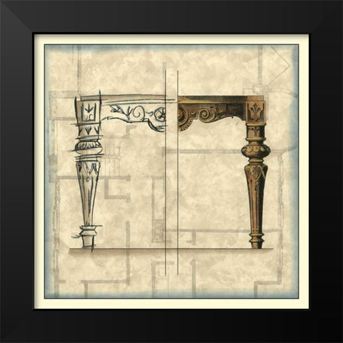 Furniture Sketch IV Black Modern Wood Framed Art Print by Vision Studio