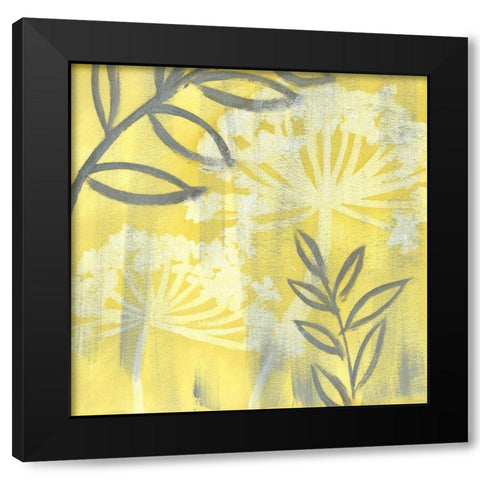 Saffron Floral II Black Modern Wood Framed Art Print with Double Matting by Meagher, Megan