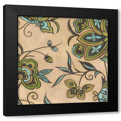 Heirloom Floral I Black Modern Wood Framed Art Print by Vess, June Erica