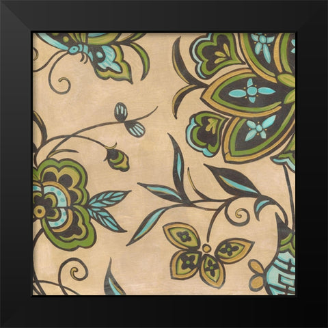 Heirloom Floral I Black Modern Wood Framed Art Print by Vess, June Erica