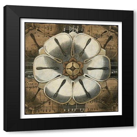 Rosette Detail I Black Modern Wood Framed Art Print with Double Matting by Vision Studio