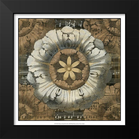 Rosette Detail II Black Modern Wood Framed Art Print by Vision Studio