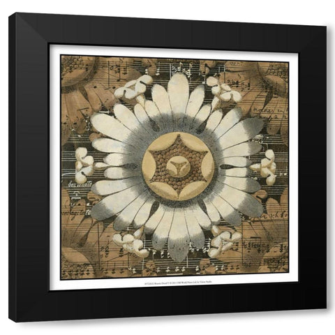 Rosette Detail V Black Modern Wood Framed Art Print with Double Matting by Vision Studio