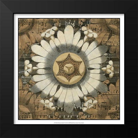 Rosette Detail V Black Modern Wood Framed Art Print by Vision Studio