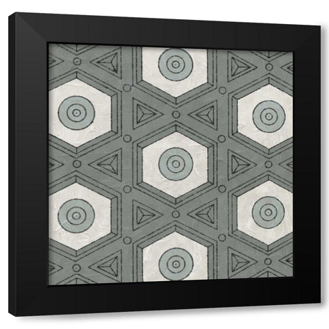 Caisson II Black Modern Wood Framed Art Print with Double Matting by Vision Studio