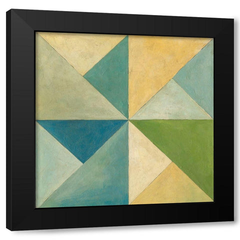 Quilted Abstract I Black Modern Wood Framed Art Print by Meagher, Megan