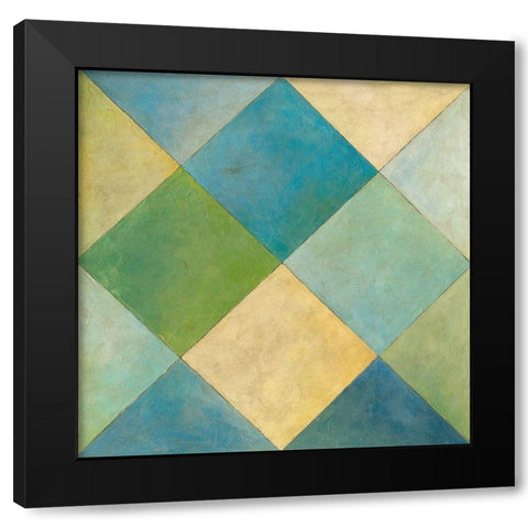 Quilted Abstract III Black Modern Wood Framed Art Print by Meagher, Megan