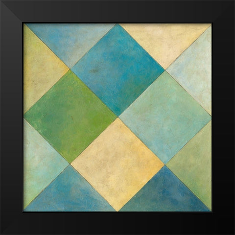 Quilted Abstract III Black Modern Wood Framed Art Print by Meagher, Megan