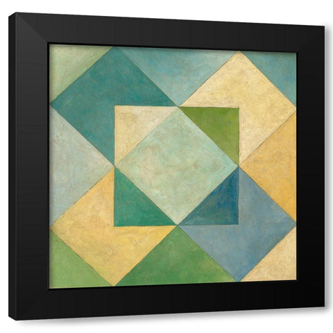 Quilted Abstract IV Black Modern Wood Framed Art Print by Meagher, Megan