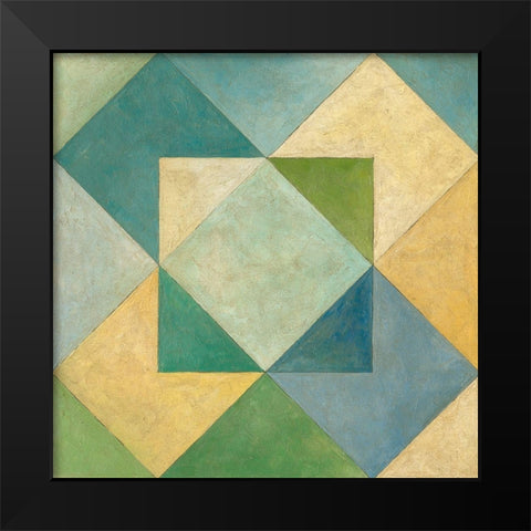 Quilted Abstract IV Black Modern Wood Framed Art Print by Meagher, Megan