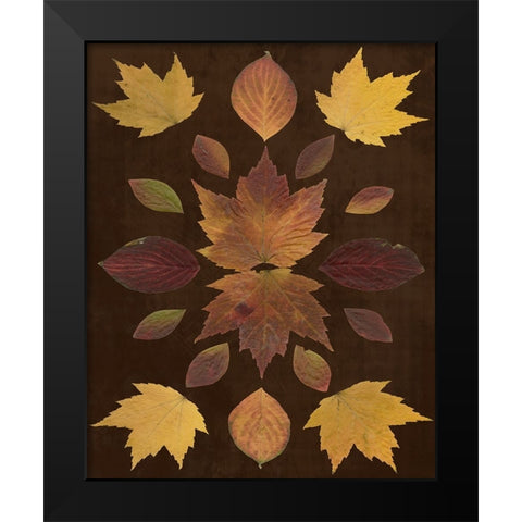Kaleidoscope Leaves VI Black Modern Wood Framed Art Print by Vision Studio