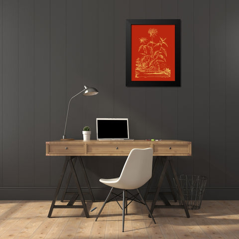 Paprika Bouquet II Black Modern Wood Framed Art Print by Vision Studio
