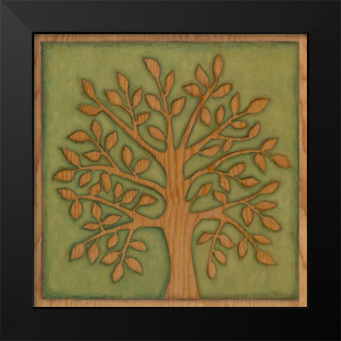 Arbor Woodcut I Black Modern Wood Framed Art Print by Meagher, Megan
