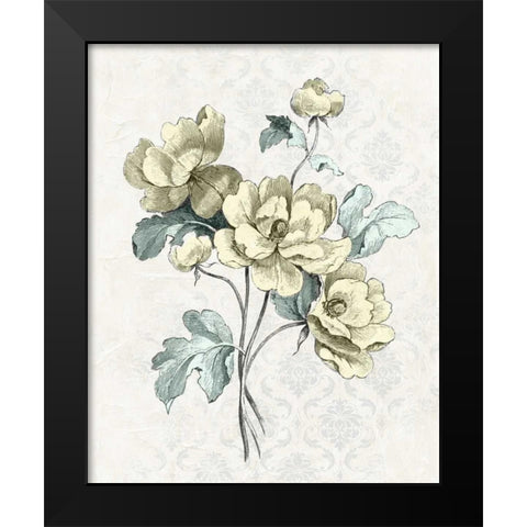 Victorian Blooms I Black Modern Wood Framed Art Print by Vision Studio