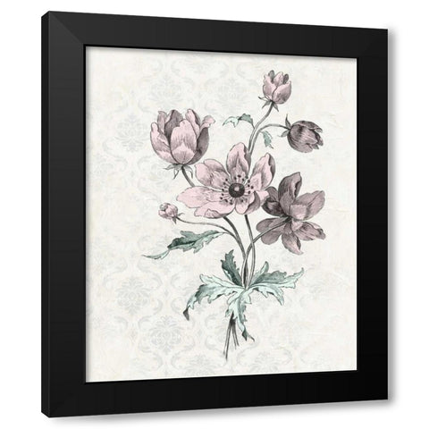 Victorian Blooms II Black Modern Wood Framed Art Print with Double Matting by Vision Studio