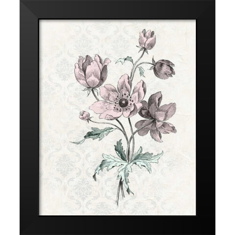 Victorian Blooms II Black Modern Wood Framed Art Print by Vision Studio