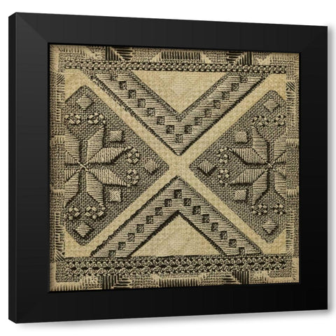 Kuba Detail II Black Modern Wood Framed Art Print with Double Matting by Vision Studio