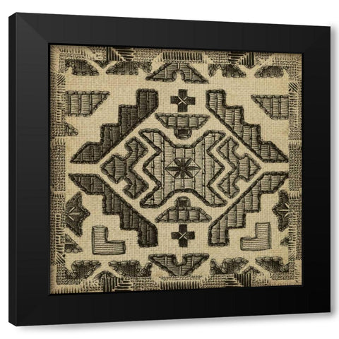 Kuba Detail III Black Modern Wood Framed Art Print with Double Matting by Vision Studio