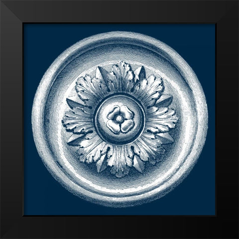 Classic Medallion on Navy I Black Modern Wood Framed Art Print by Vision Studio