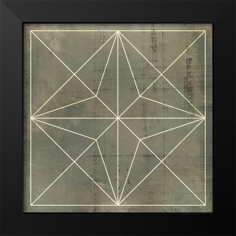 Geometric Blueprint I Black Modern Wood Framed Art Print by Vision Studio