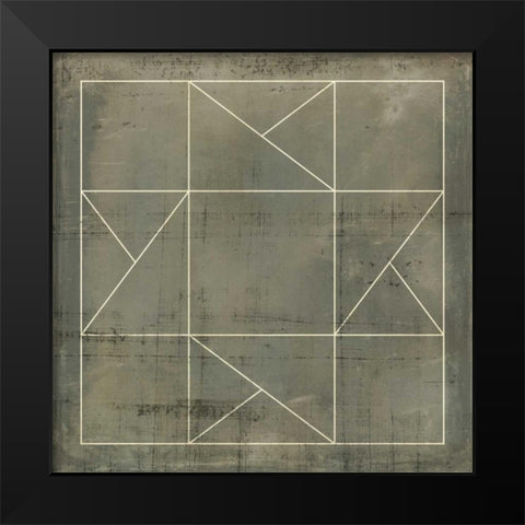 Geometric Blueprint II Black Modern Wood Framed Art Print by Vision Studio