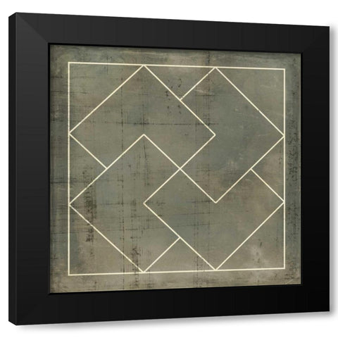 Geometric Blueprint III Black Modern Wood Framed Art Print with Double Matting by Vision Studio