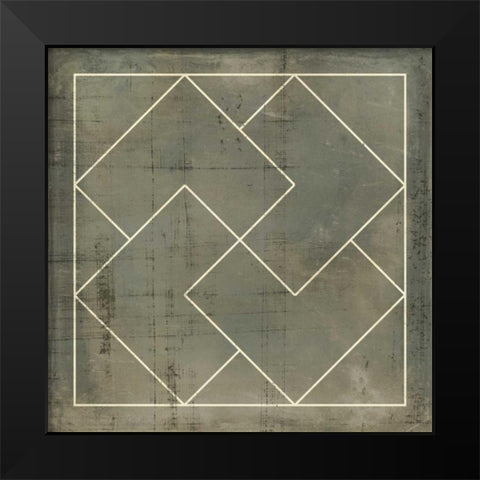 Geometric Blueprint III Black Modern Wood Framed Art Print by Vision Studio