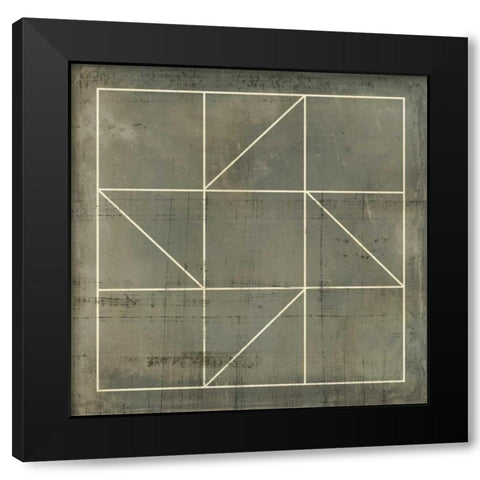 Geometric Blueprint IV Black Modern Wood Framed Art Print with Double Matting by Vision Studio