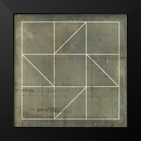 Geometric Blueprint IV Black Modern Wood Framed Art Print by Vision Studio