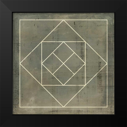 Geometric Blueprint V Black Modern Wood Framed Art Print by Vision Studio