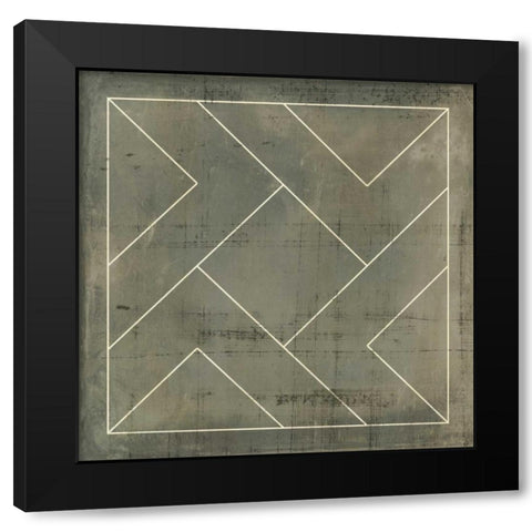 Geometric Blueprint VI Black Modern Wood Framed Art Print with Double Matting by Vision Studio