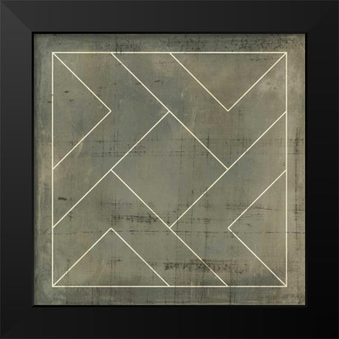 Geometric Blueprint VI Black Modern Wood Framed Art Print by Vision Studio