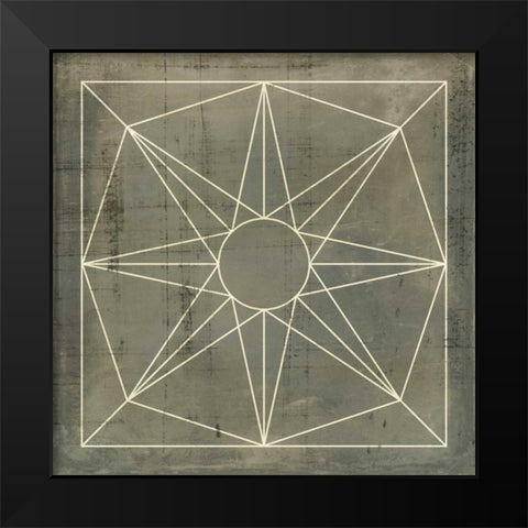 Geometric Blueprint VII Black Modern Wood Framed Art Print by Vision Studio