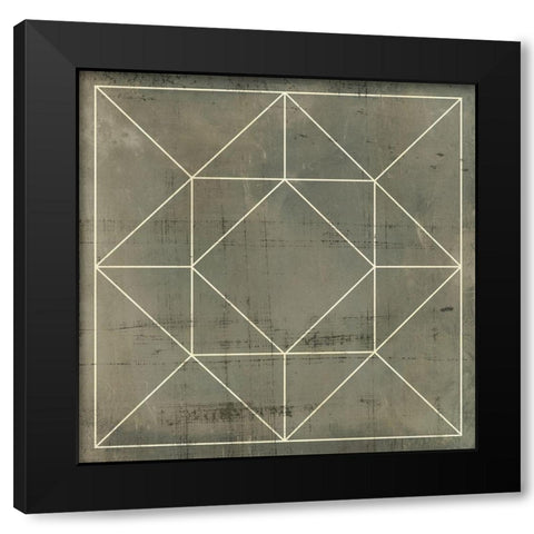 Geometric Blueprint VIII Black Modern Wood Framed Art Print with Double Matting by Vision Studio