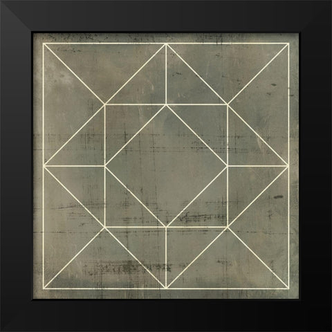 Geometric Blueprint VIII Black Modern Wood Framed Art Print by Vision Studio