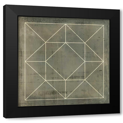 Geometric Blueprint VIII Black Modern Wood Framed Art Print with Double Matting by Vision Studio
