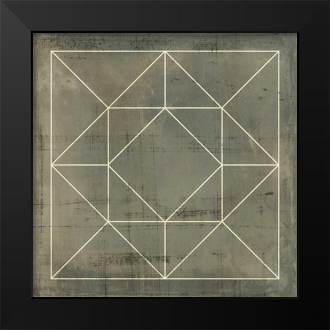 Geometric Blueprint VIII Black Modern Wood Framed Art Print by Vision Studio