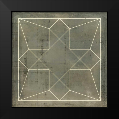 Geometric Blueprint IX Black Modern Wood Framed Art Print by Vision Studio
