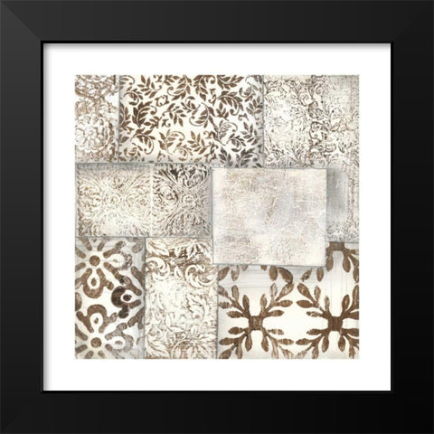 Neutral Patterned Patchwork II Black Modern Wood Framed Art Print by Goldberger, Jennifer