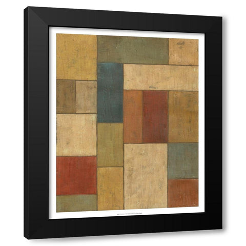 Tiled Abstract I Black Modern Wood Framed Art Print with Double Matting by Meagher, Megan