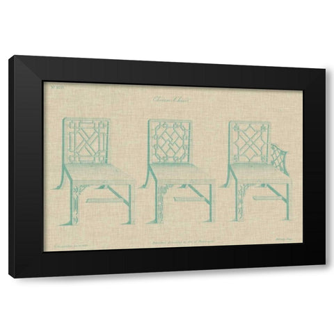 Chinese Chippendale Chairs I Black Modern Wood Framed Art Print with Double Matting by Vision Studio