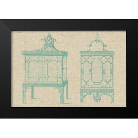 Chinese Chippendale Cabinet I Black Modern Wood Framed Art Print by Vision Studio
