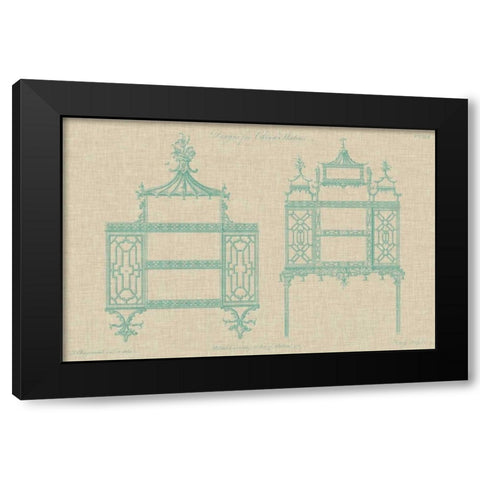 Chinese Chippendale Cabinet II Black Modern Wood Framed Art Print by Vision Studio