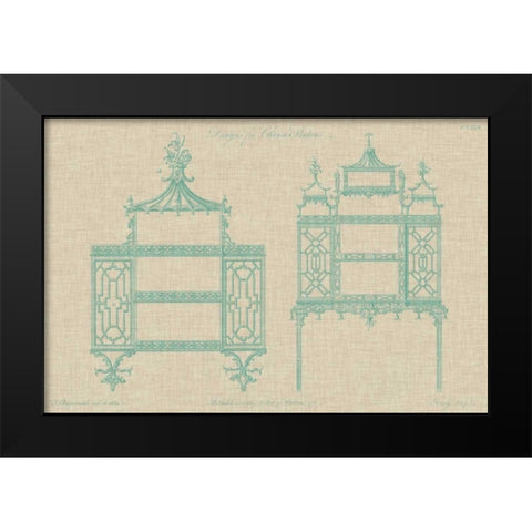 Chinese Chippendale Cabinet II Black Modern Wood Framed Art Print by Vision Studio