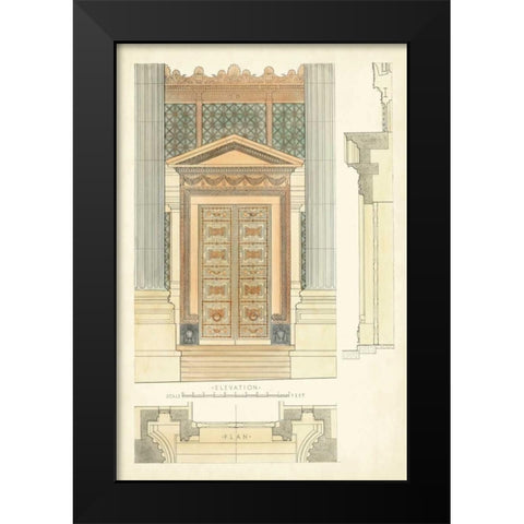 Architects Plan II Black Modern Wood Framed Art Print by Vision Studio