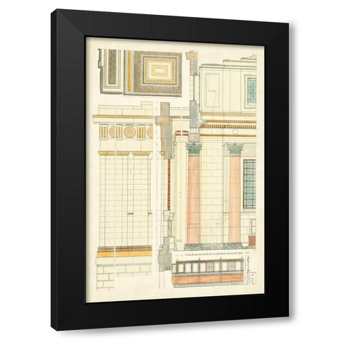 Architects Plan V Black Modern Wood Framed Art Print by Vision Studio