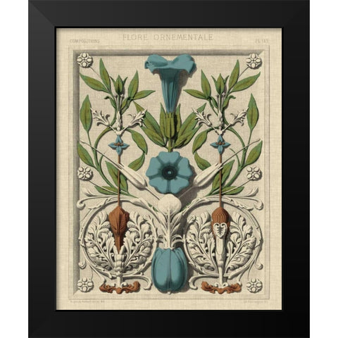 Decorative Flourish I Black Modern Wood Framed Art Print by Vision Studio