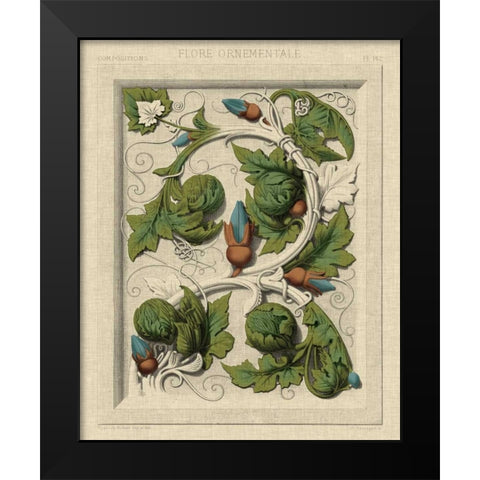 Decorative Flourish II Black Modern Wood Framed Art Print by Vision Studio