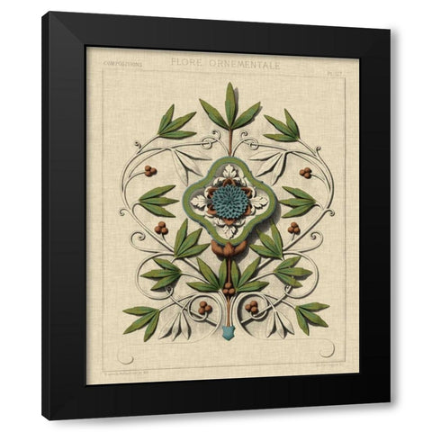 Decorative Flourish IV Black Modern Wood Framed Art Print with Double Matting by Vision Studio