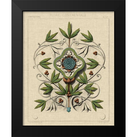 Decorative Flourish IV Black Modern Wood Framed Art Print by Vision Studio